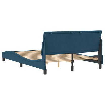 Giroletto senza Materasso Hanko Blu 140x190 cm in Velluto | homemem39