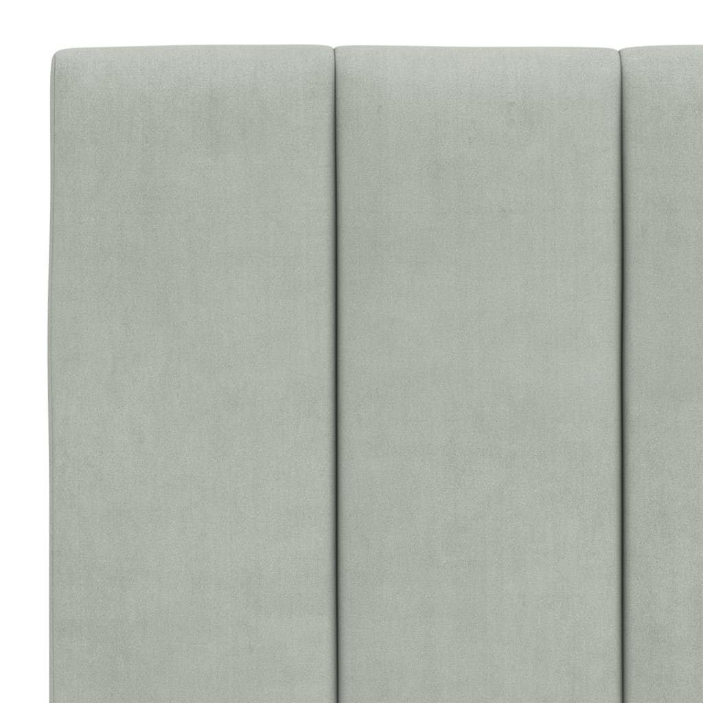 Giroletto senza Materasso Grigio Chiaro 140x200 cm Velluto