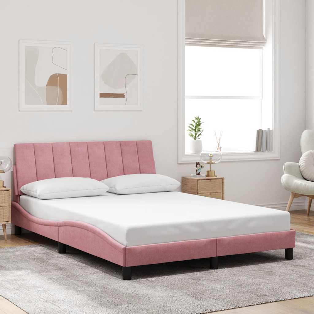 Giroletto senza Materasso Hanko Rosa 140x200 cm in Velluto | homemem39