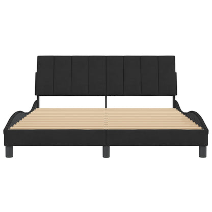 Giroletto senza Materasso Hanko Nero 160x200 cm in Velluto - homemem39