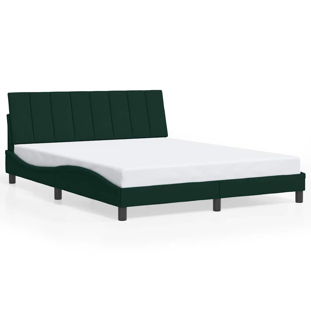 Giroletto senza Materasso Hanko Verde Scuro 160x200 cm in Velluto | homemem39