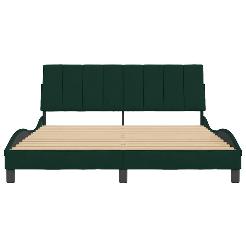 Giroletto senza Materasso Hanko Verde Scuro 160x200 cm in Velluto | homemem39