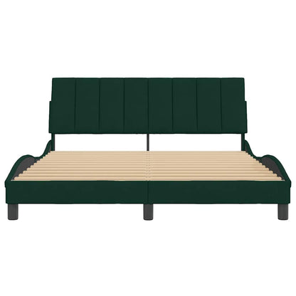 Giroletto senza Materasso Hanko Verde Scuro 160x200 cm in Velluto | homemem39