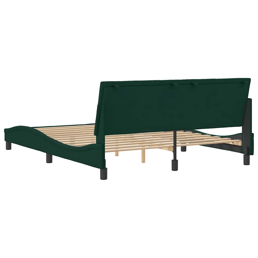 Giroletto senza Materasso Hanko Verde Scuro 160x200 cm in Velluto | homemem39