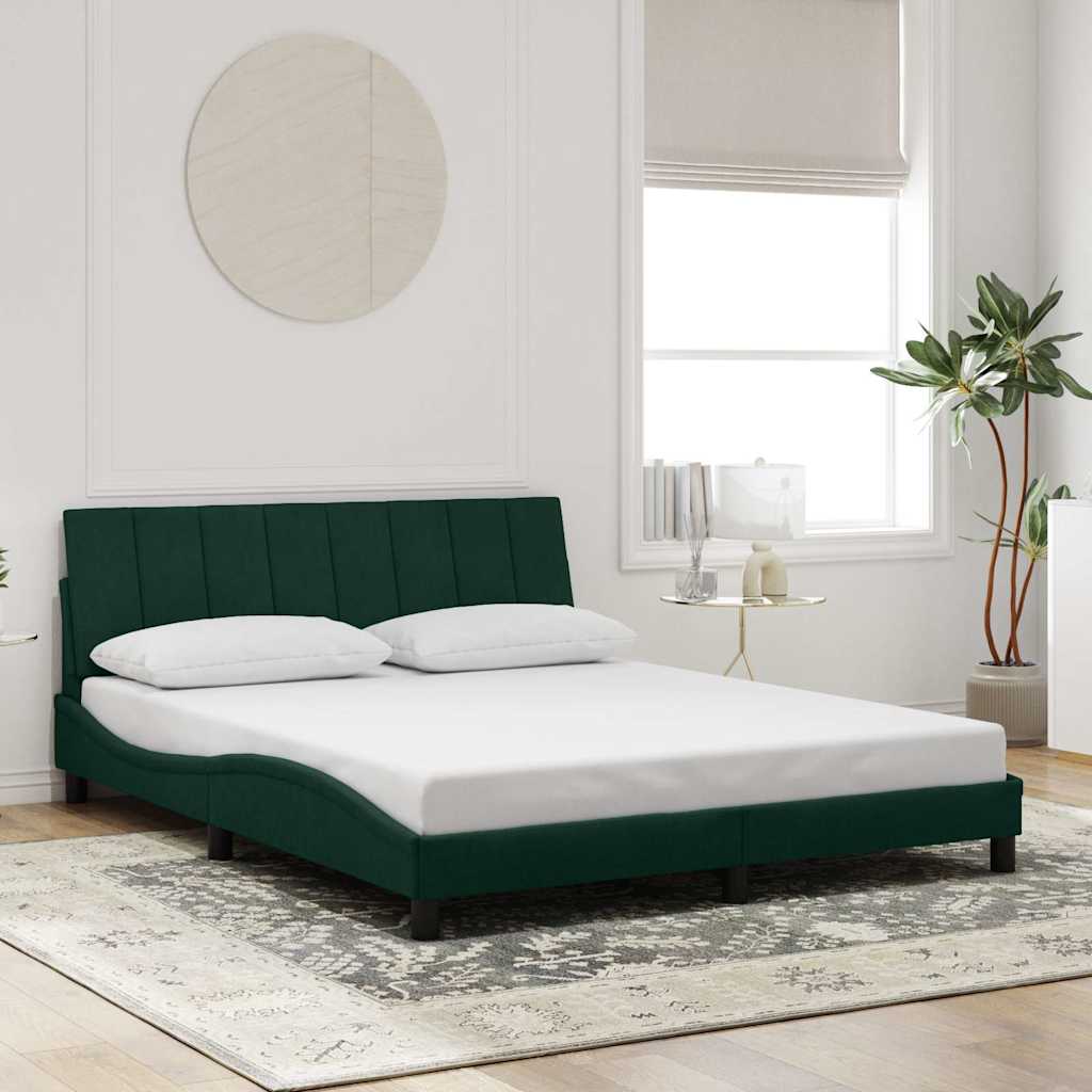 Giroletto senza Materasso Hanko Verde Scuro 160x200 cm in Velluto | homemem39