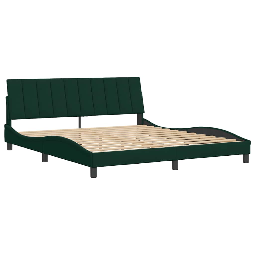 Giroletto senza Materasso Hanko Verde Scuro 180x200 cm in Velluto | homemem39