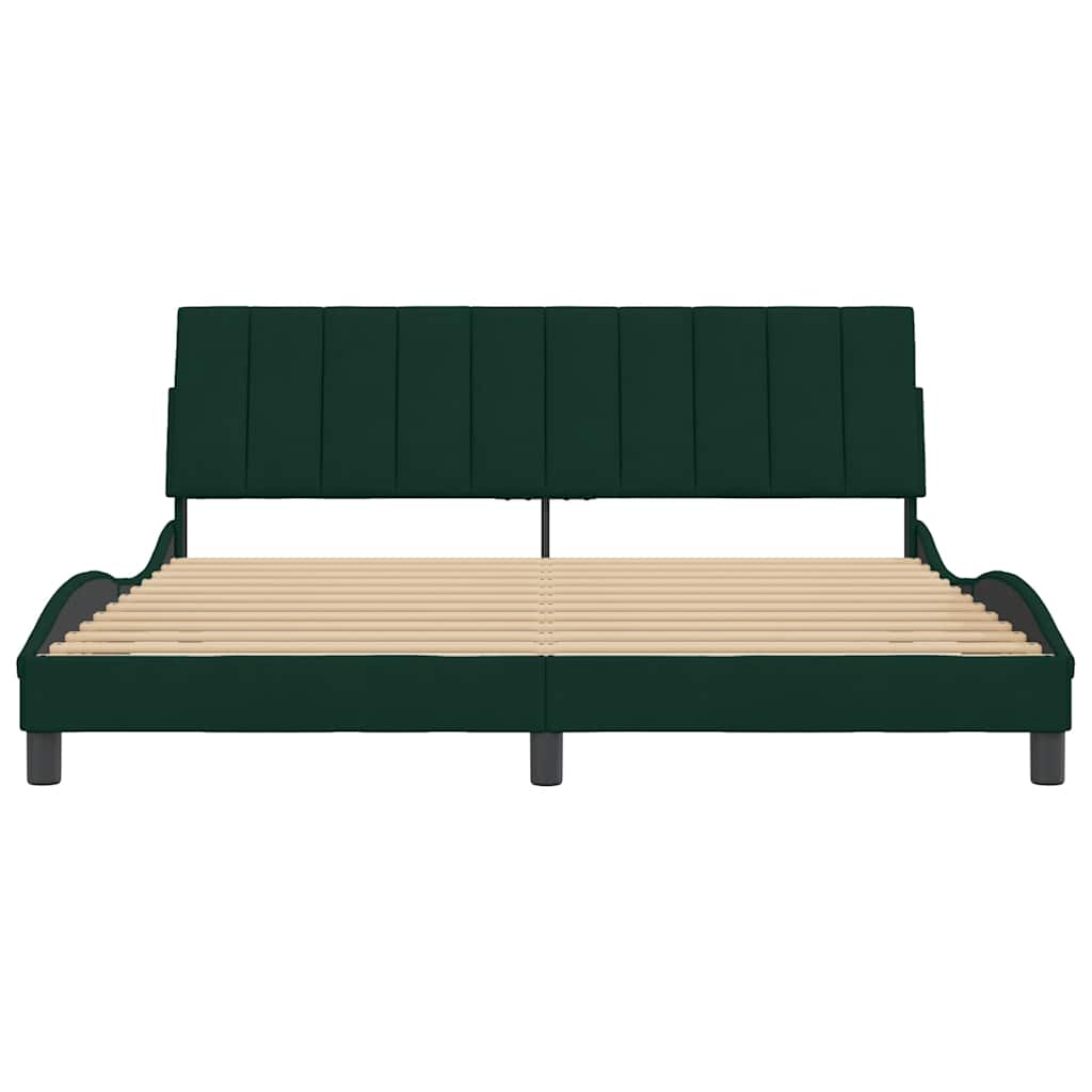 Giroletto senza Materasso Hanko Verde Scuro 180x200 cm in Velluto | homemem39