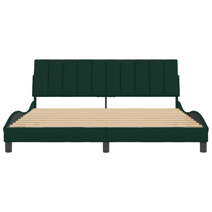 Giroletto senza Materasso Hanko Verde Scuro 180x200 cm in Velluto | homemem39
