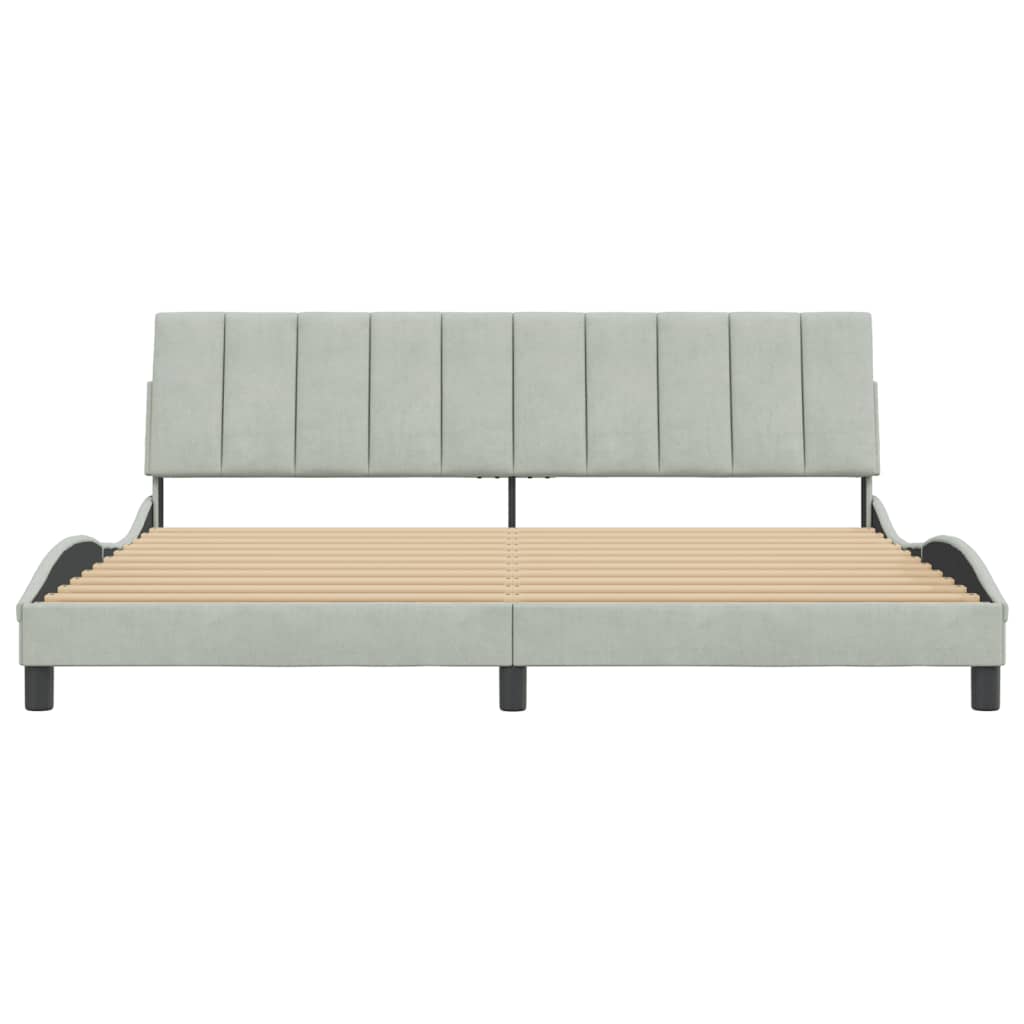 Giroletto senza Materasso Hanko Grigio Chiaro 200x200 cm Velluto