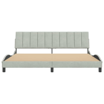 Giroletto senza Materasso Hanko Grigio Chiaro 200x200 cm Velluto