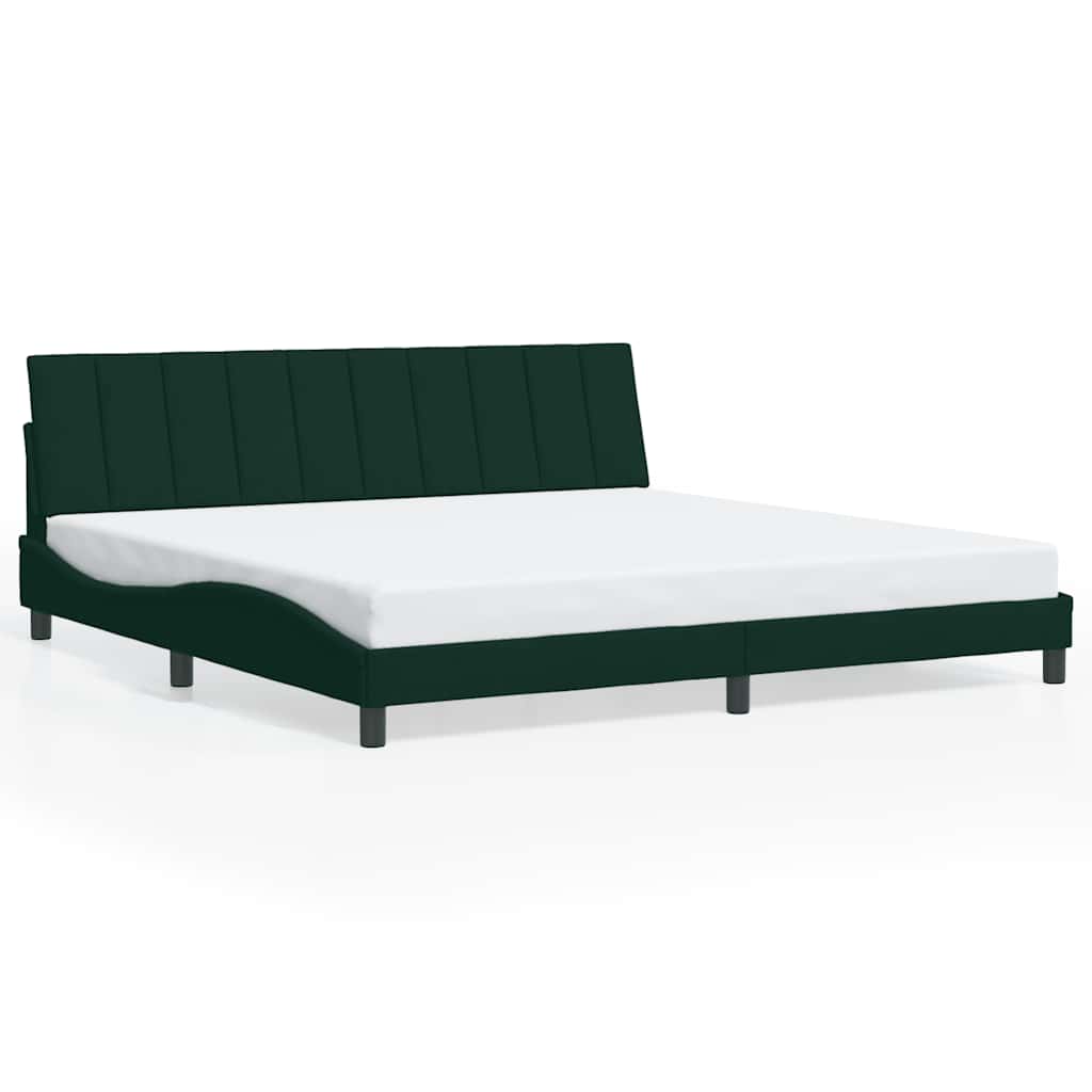 Giroletto senza Materasso Hanko Verde Scuro 200x200 cm in Velluto