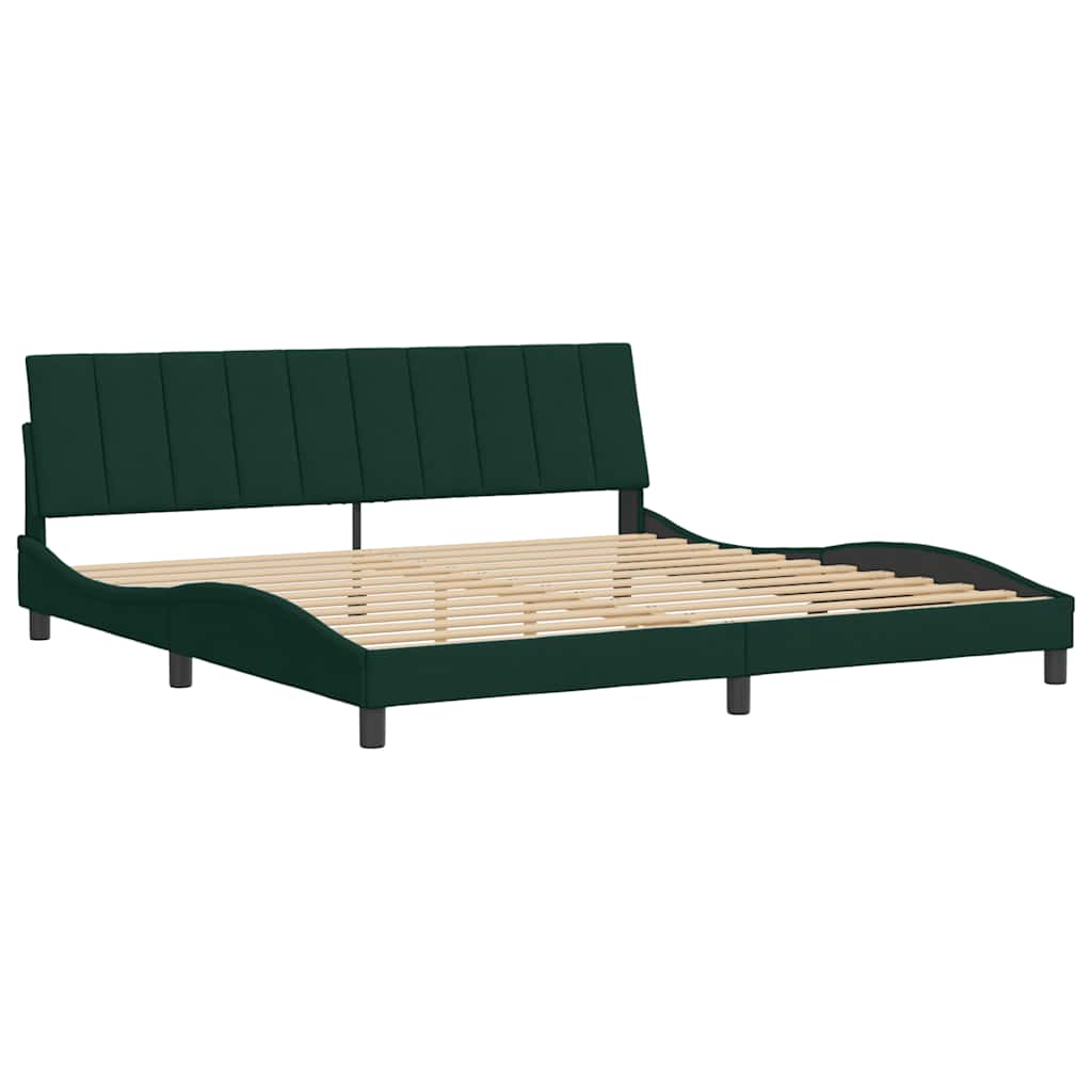 Giroletto senza Materasso Hanko Verde Scuro 200x200 cm in Velluto