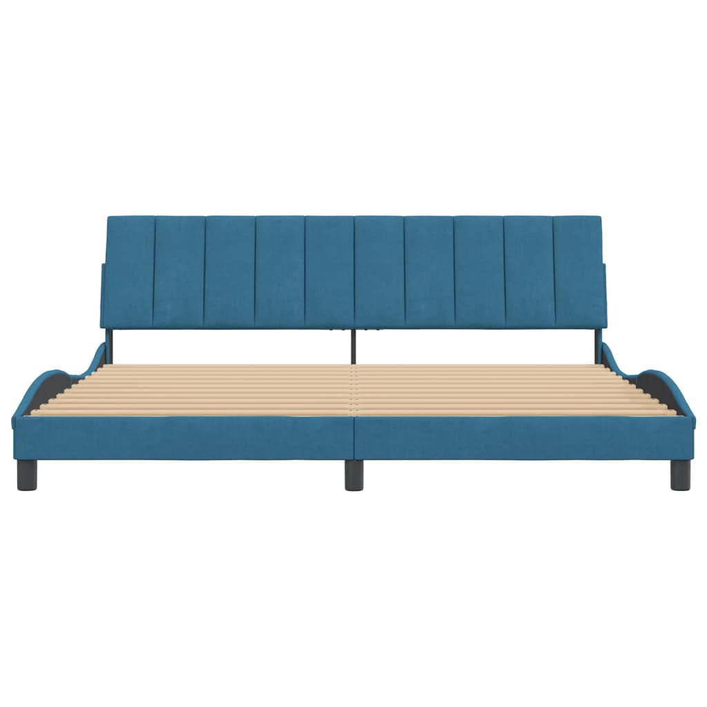 Giroletto senza Materasso Hanko Blu 200x200 cm in Velluto