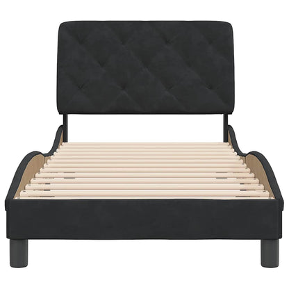 Giroletto senza Materasso Nero 90x190 cm in Velluto | homemem39