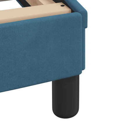 Bed frame with blue headboard 90x200 cm in velvet