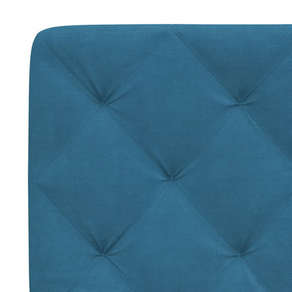 Bed frame with blue headboard 90x200 cm in velvet