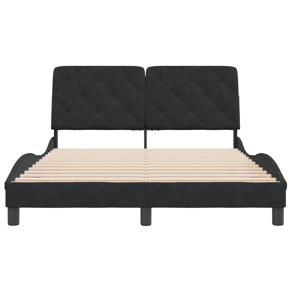 Bedframe with Black Headboard 120x200 cm in Velvet