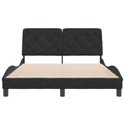 Bedframe with Black Headboard 120x200 cm in Velvet