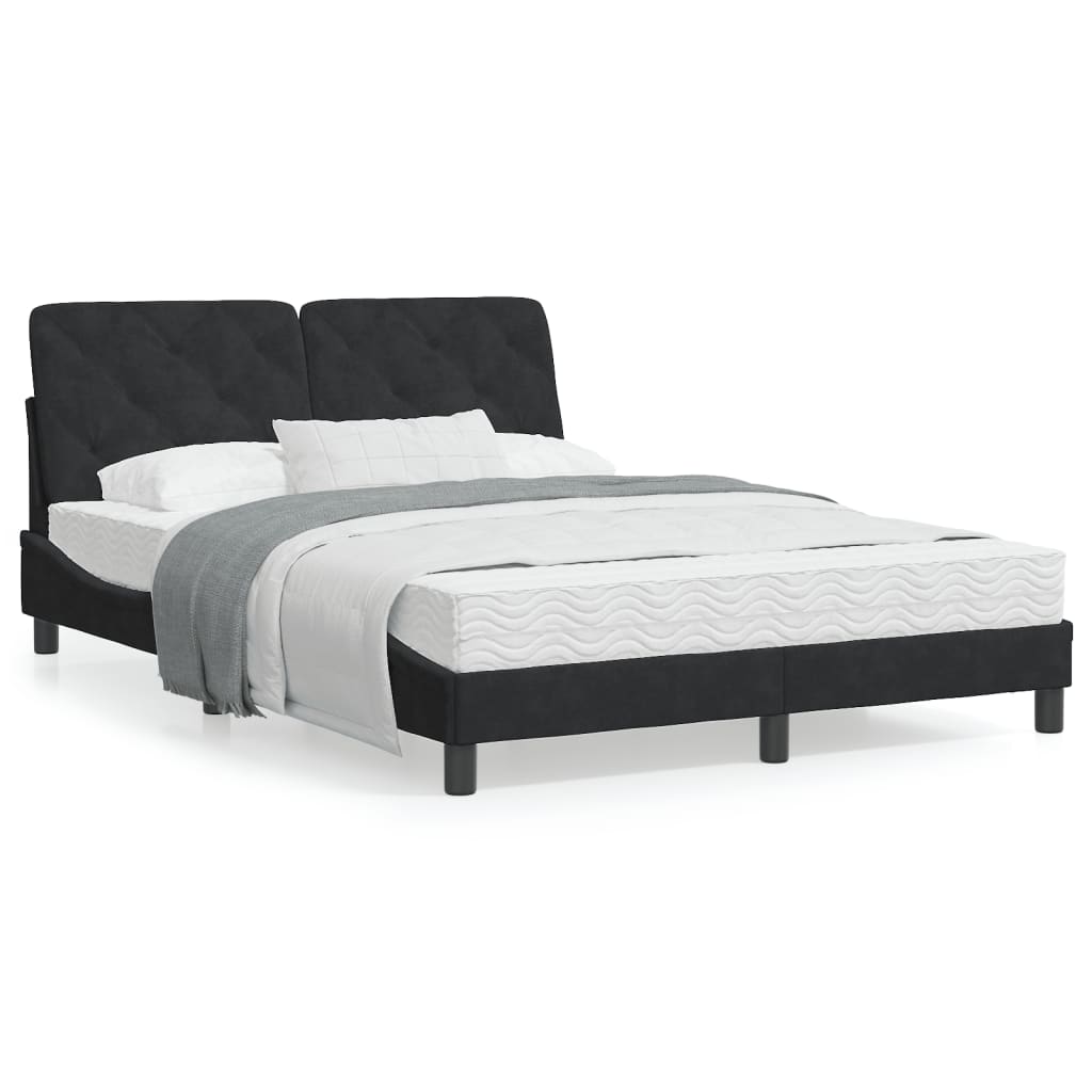 Bedframe with Black Headboard 120x200 cm in Velvet