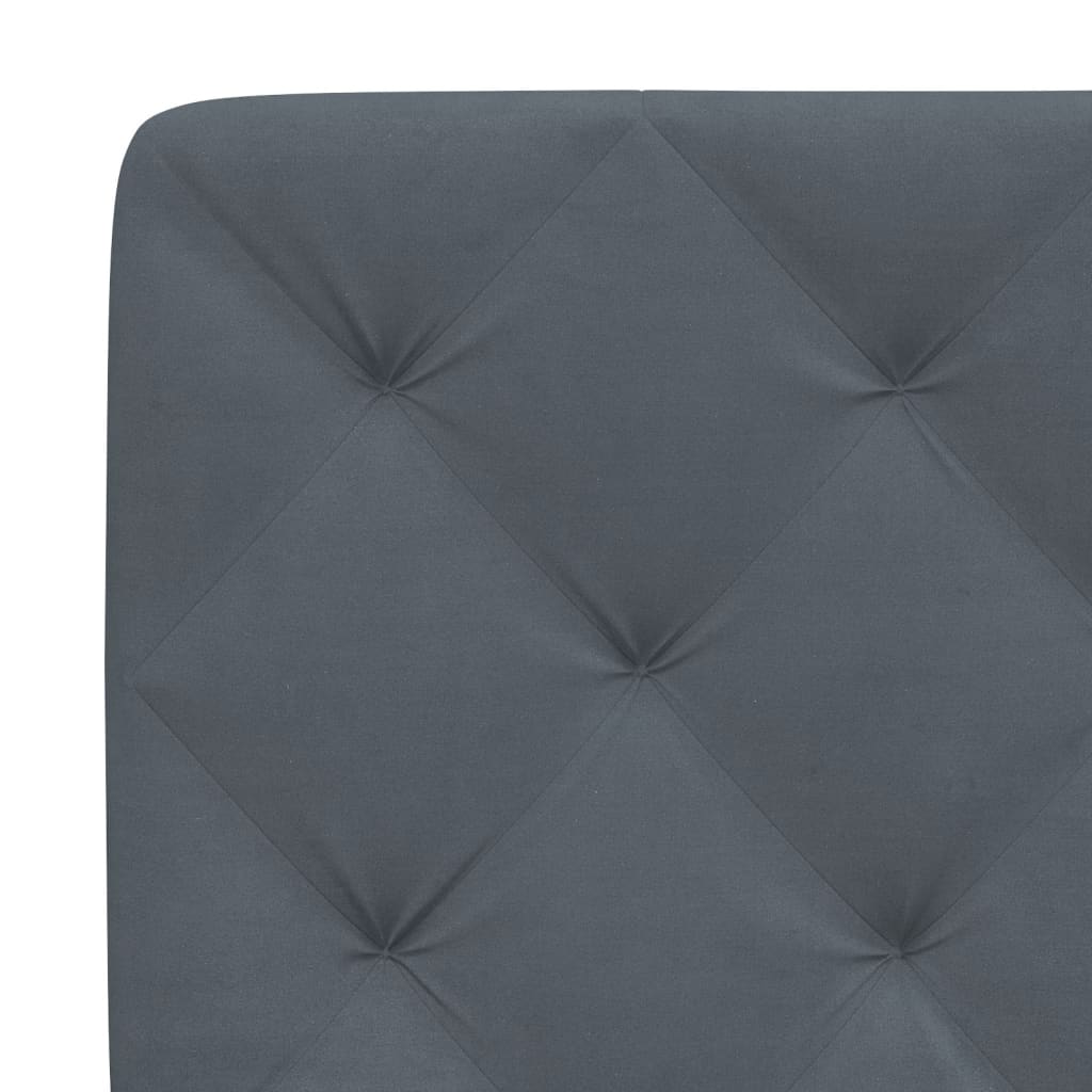 Bedframe with Dark Gray Headboard 140x190 cm in Velvet