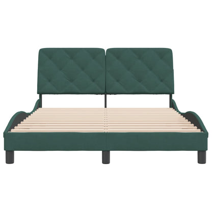 Giroletto senza Materasso Verde Scuro 140x190 cm in Velluto - homemem39