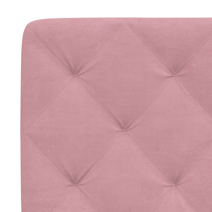 Bed frame with pink headboard 140x190 cm in velvet