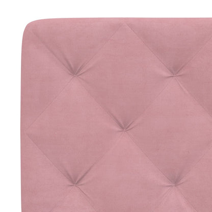 Bed frame with pink headboard 140x200 cm in velvet