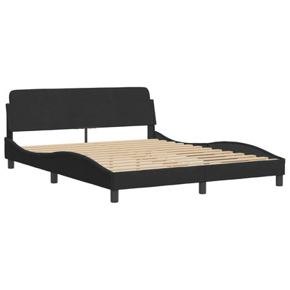 Bedframe with Black Headboard 160x200 cm in Velvet