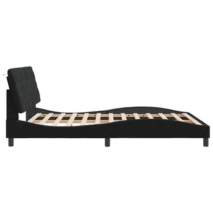 Bedframe with Black Headboard 160x200 cm in Velvet