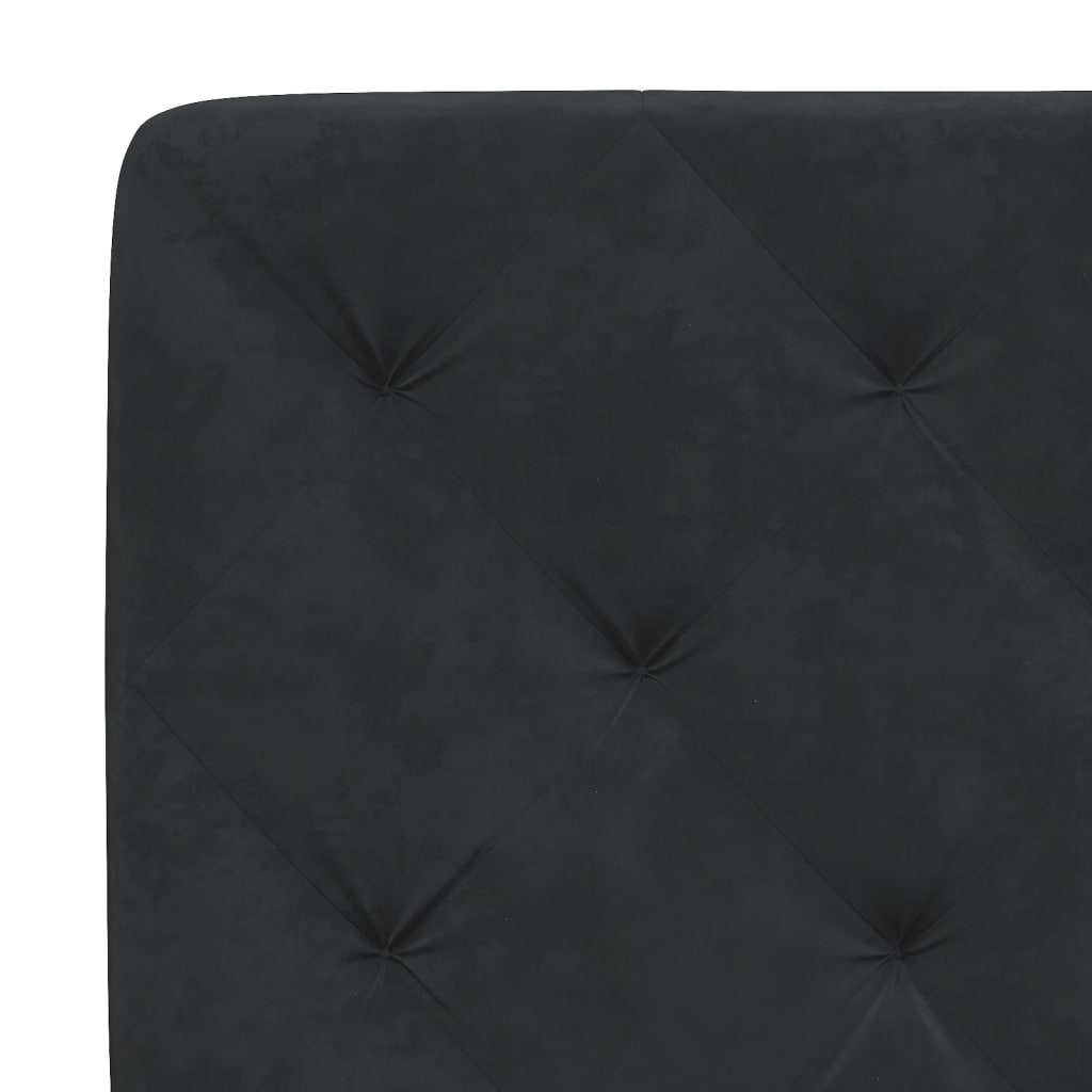 Bedframe with Black Headboard 160x200 cm in Velvet