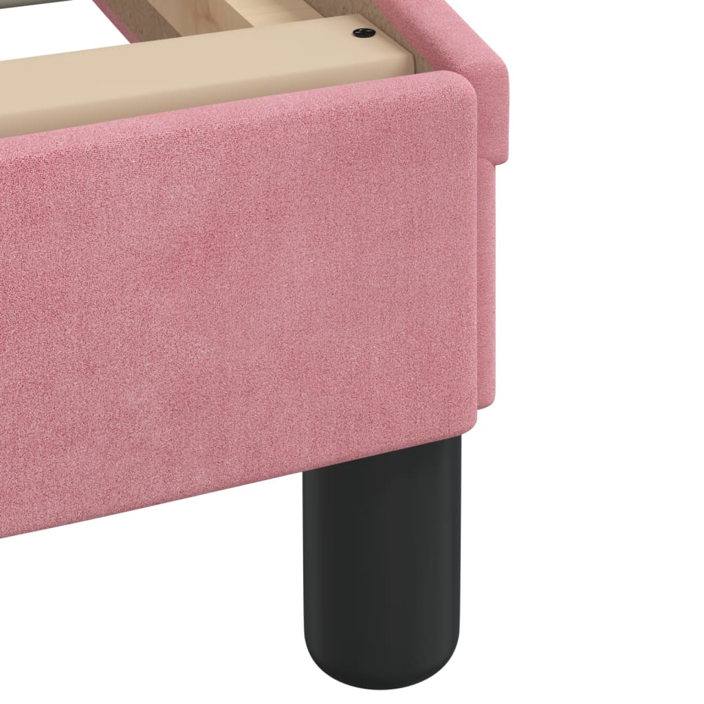 Bed frame with pink headboard 160x200 cm in velvet