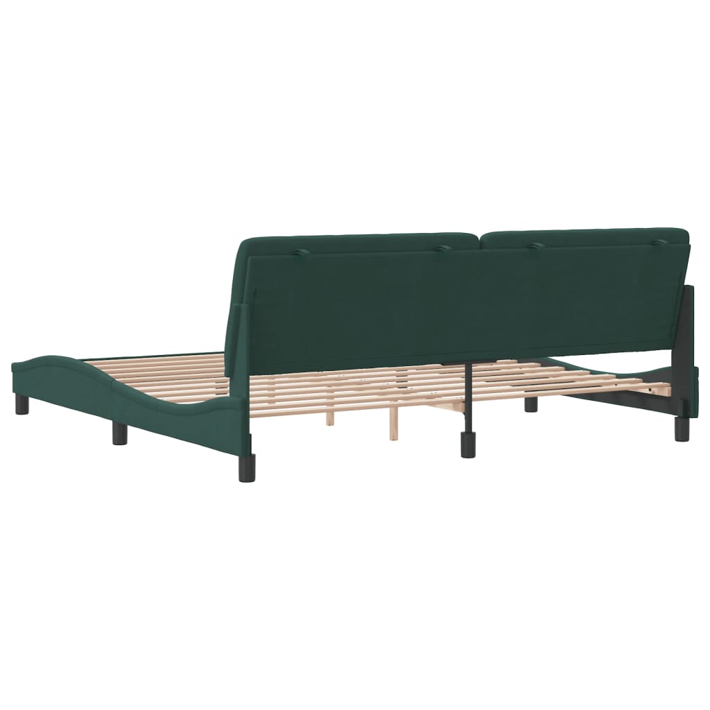 Giroletto senza Materasso Verde Scuro 200x200 cm in Velluto - homemem39