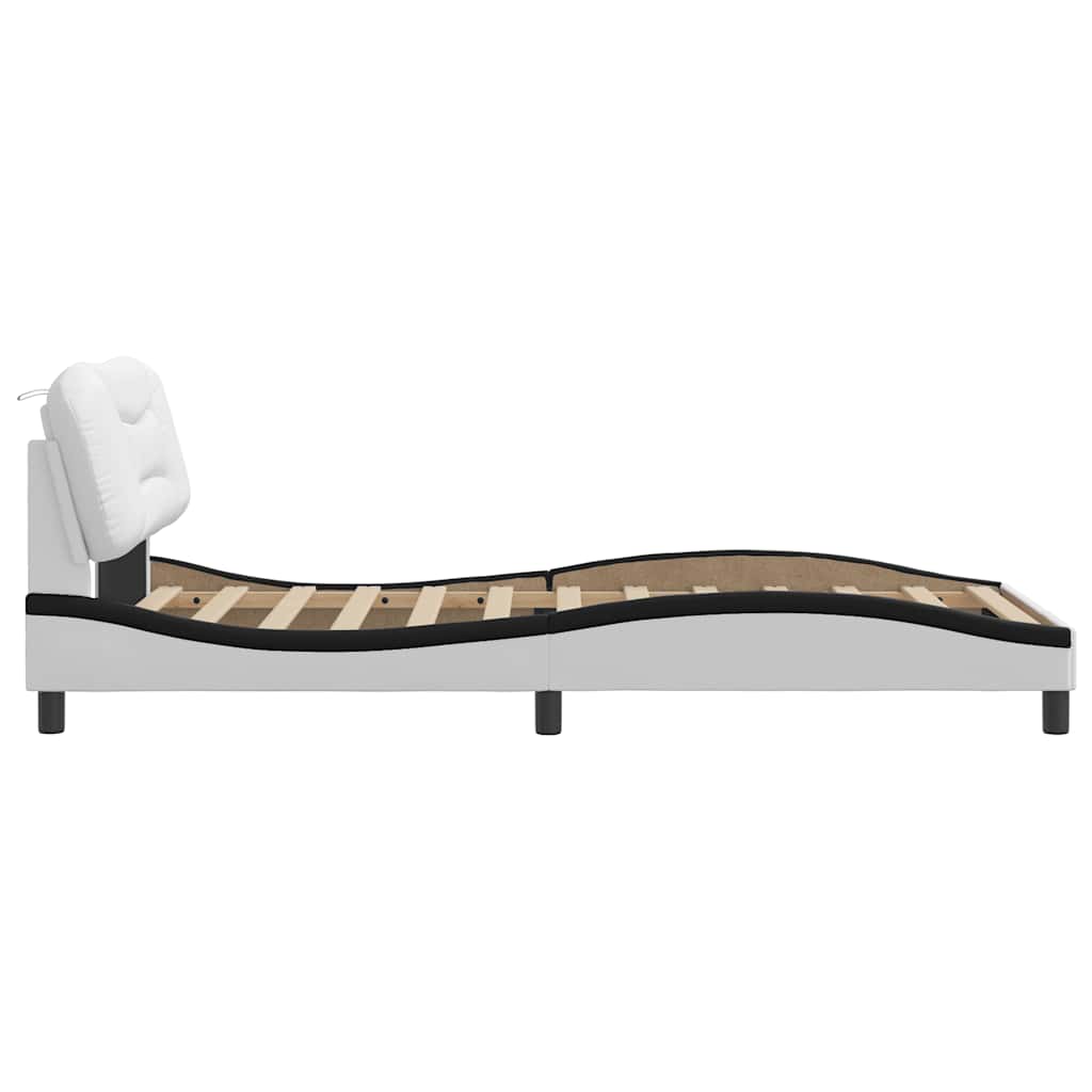 Giroletto senza Materasso Hvar Nero e Bianco 100x200 cm in Similpelle