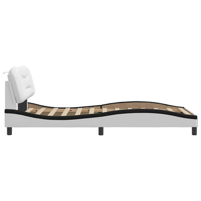 Giroletto senza Materasso Hvar Nero e Bianco 100x200 cm in Similpelle