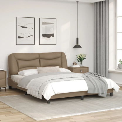 Bed frame with Cappuccino headboard 160x200 cm in imitation leather