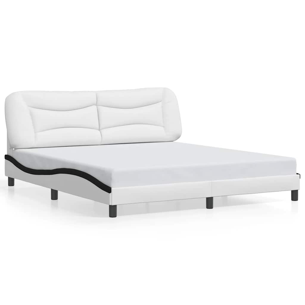 Giroletto senza Materasso Hvar Bianco e Nero 180x200 cm in Similpelle