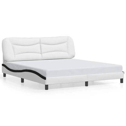Giroletto senza Materasso Hvar Bianco e Nero 180x200 cm in Similpelle