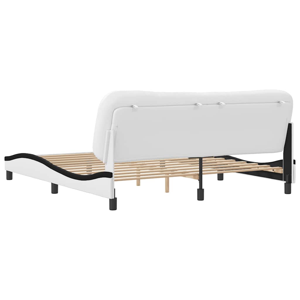 Giroletto senza Materasso Hvar Bianco e Nero 180x200 cm in Similpelle