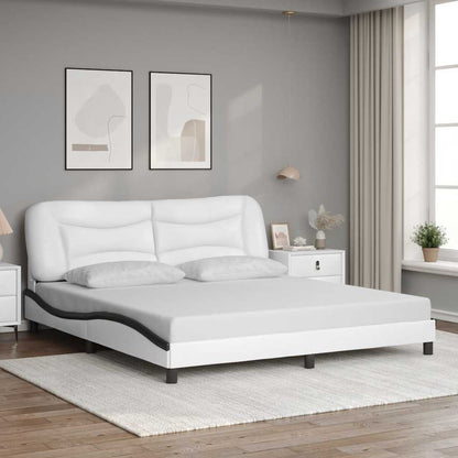 Giroletto senza Materasso Hvar Bianco e Nero 180x200 cm in Similpelle
