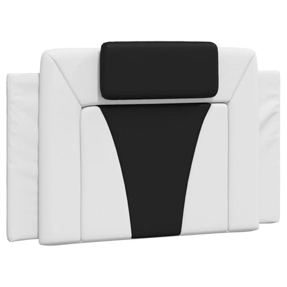 Bed frame with black and white headboard 80x200 cm in imitation leather