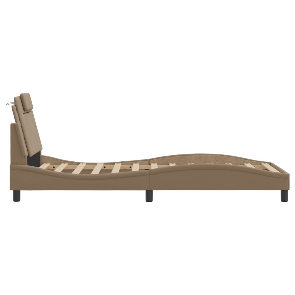 Giroletto Viana senza Materasso Cappuccino 90x190 cm in Similpelle