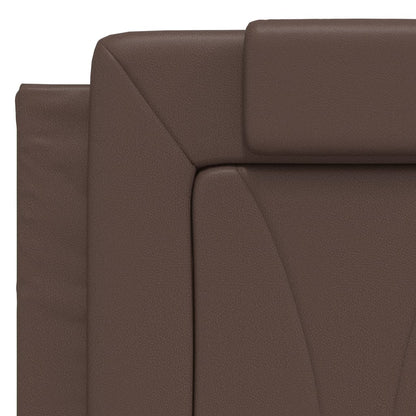 Bed frame with brown headboard 120x200 cm in imitation leather