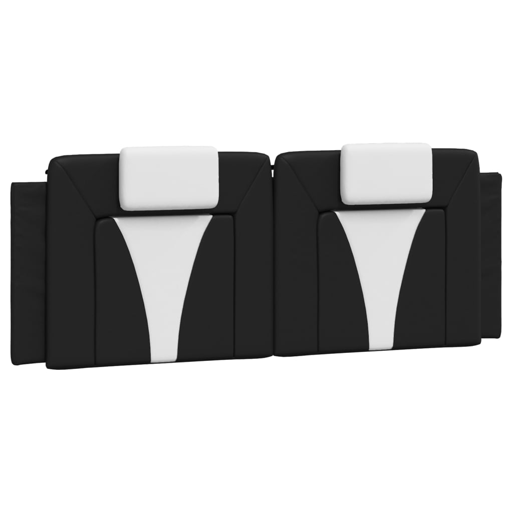 Bed frame with black and white headboard 120x200 cm in imitation leather