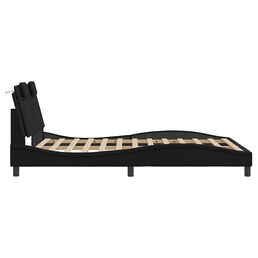 Giroletto Viana senza Materasso Nero 140x190 cm in Similpelle | homemem39
