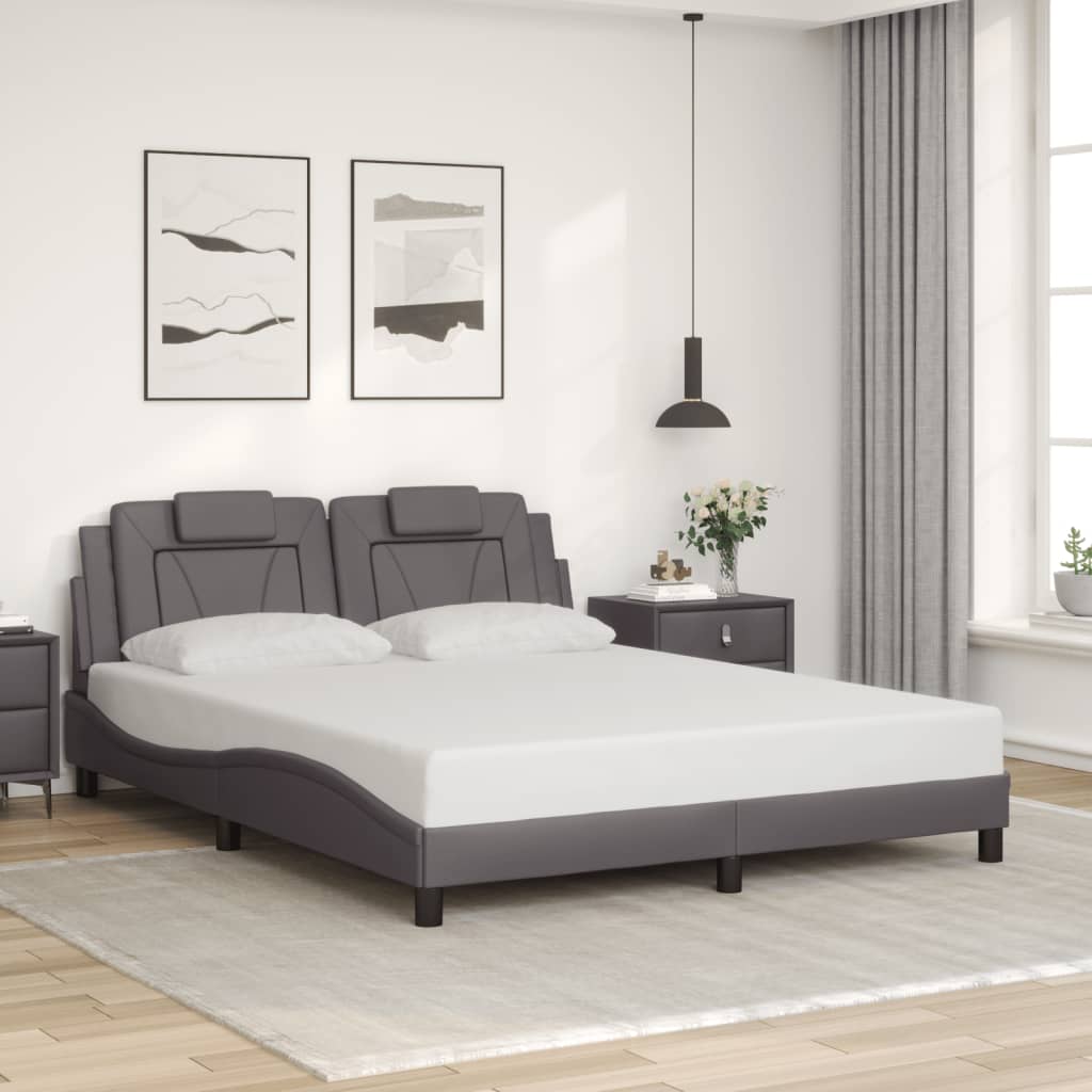 Giroletto Viana senza Materasso Grigio 160x200 cm in Similpelle - homemem39