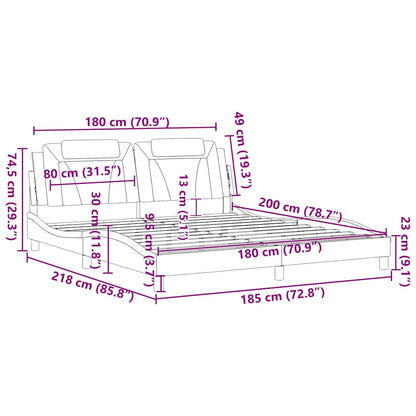 Giroletto Viana senza Materasso Bianco 180x200 cm in Similpelle