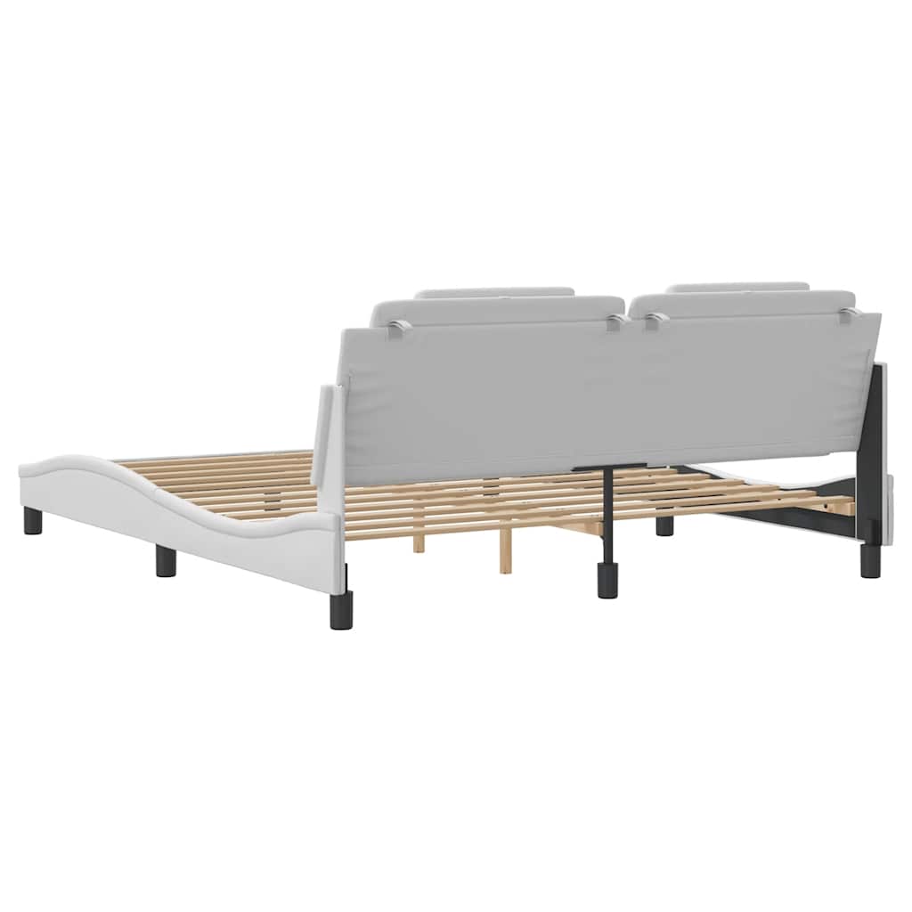 Giroletto Viana senza Materasso Bianco 180x200 cm in Similpelle