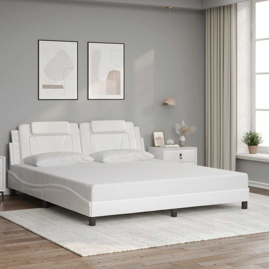 Giroletto Viana senza Materasso Bianco 180x200 cm in Similpelle