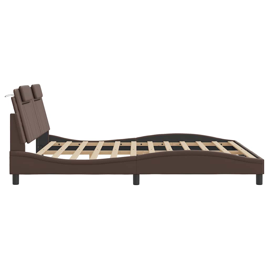 Giroletto Viana senza Materasso Marrone 180x200 cm in Similpelle | homemem39