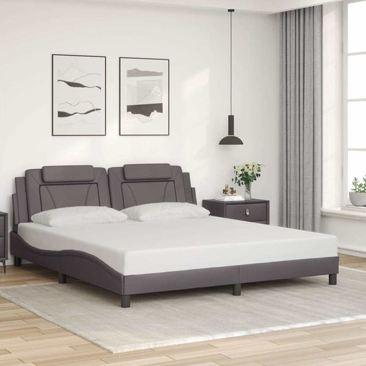 Giroletto Viana senza Materasso Grigio 180x200 cm in Similpelle